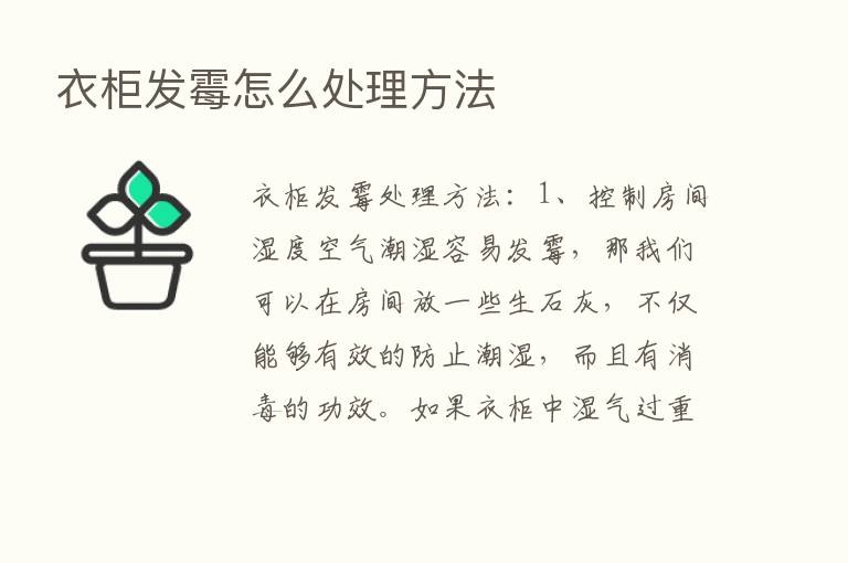 衣柜发霉怎么处理方法