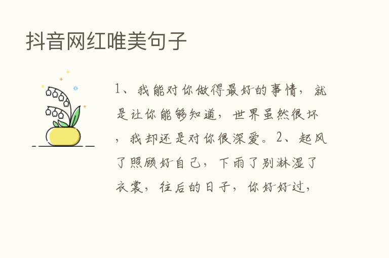 抖音网红唯美句子