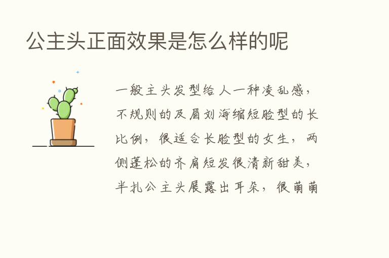 公主头正面效果是怎么样的呢