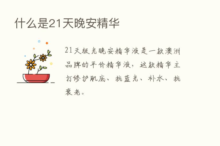 什么是21天晚安精华