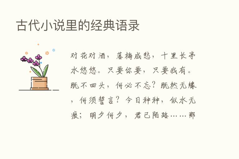 古代小说里的经典语录