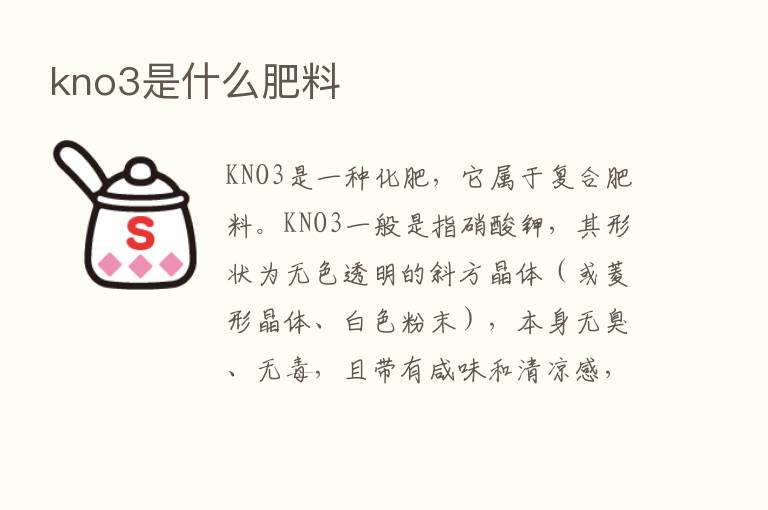 kno3是什么肥料