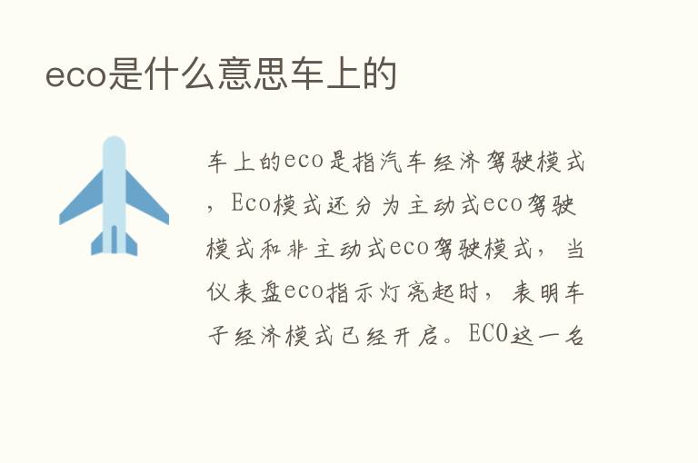 eco是什么意思车上的