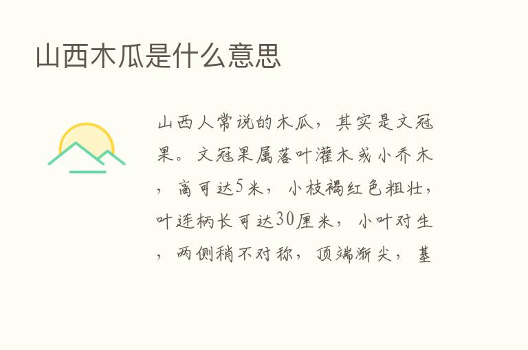 山西木瓜是什么意思