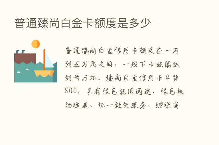 普通臻尚白金卡额度是多少