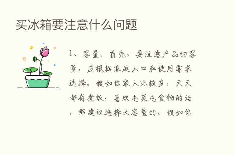 买冰箱要注意什么问题