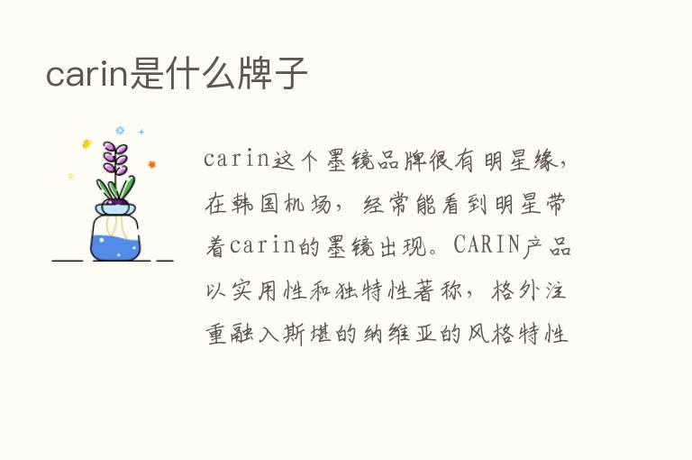 carin是什么牌子