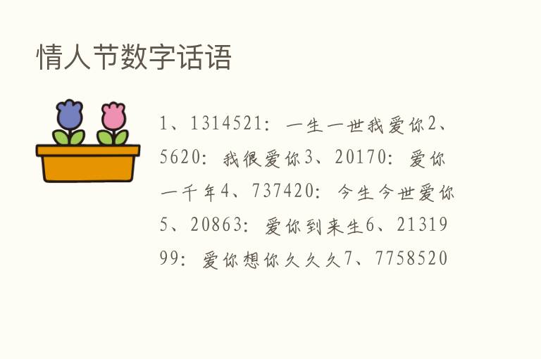 情人节数字话语