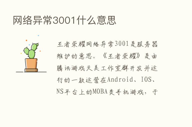 网络异常3001什么意思