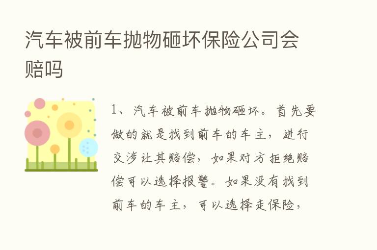 汽车被前车抛物砸坏      公司会赔吗