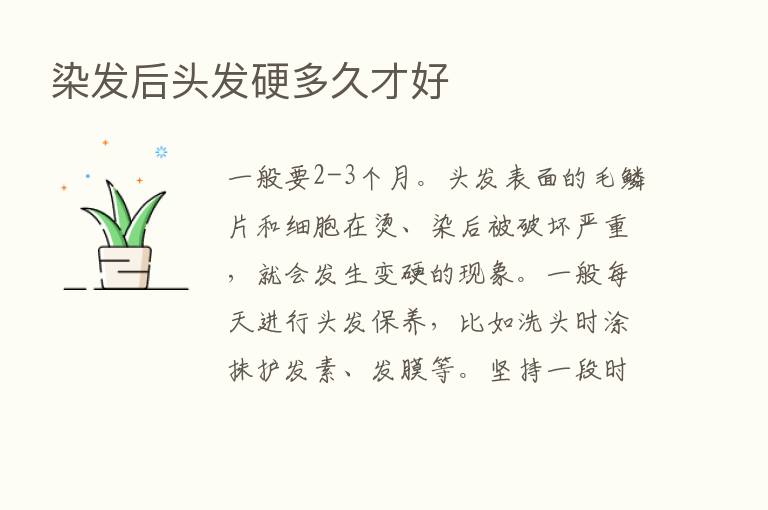 染发后头发硬多久才好