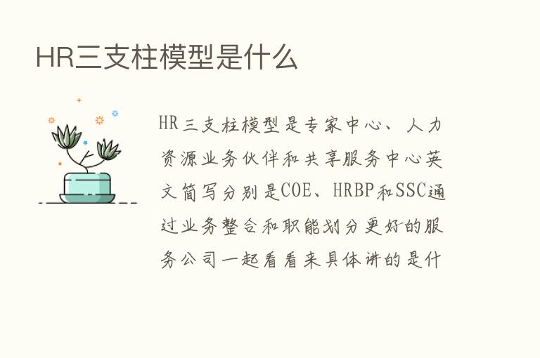 HR三支柱模型是什么