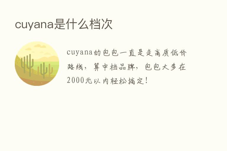 cuyana是什么档次