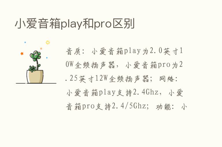 小爱音箱play和pro区别