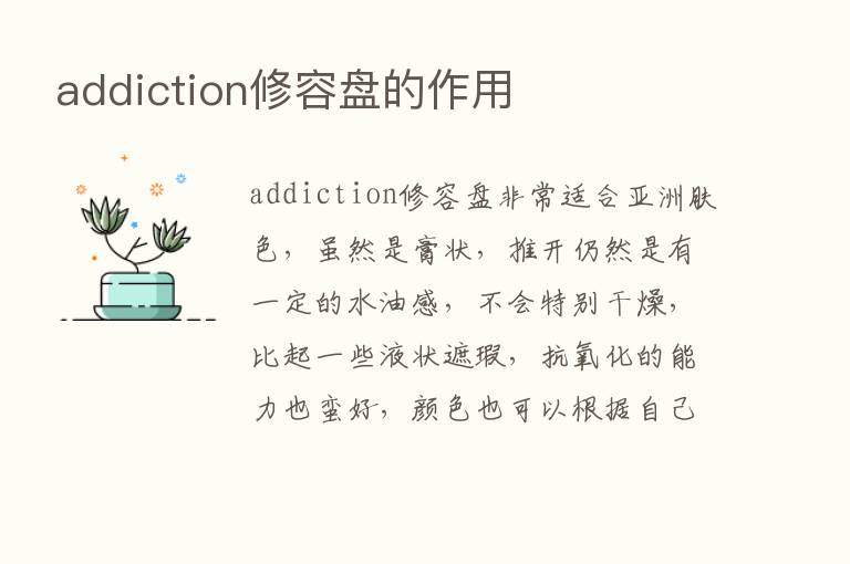 addiction修容盘的作用