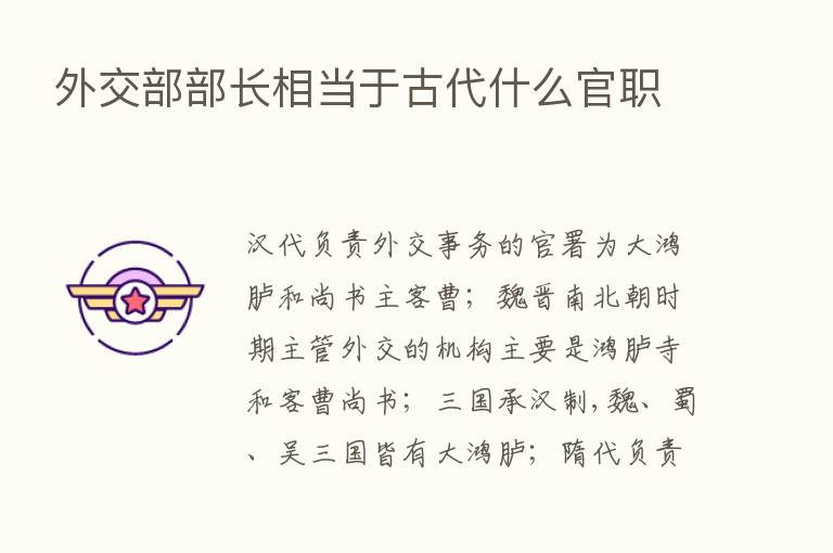 外交部部长相当于古代什么官职