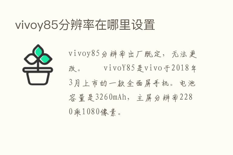 vivoy85分辨率在哪里设置