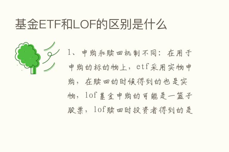 基金ETF和LOF的区别是什么