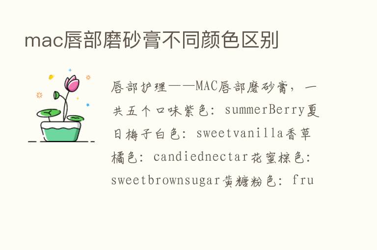 mac唇部磨砂膏不同颜色区别