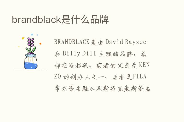 brandblack是什么品牌