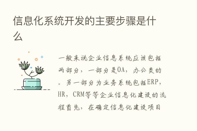 信息化系统开发的主要步骤是什么