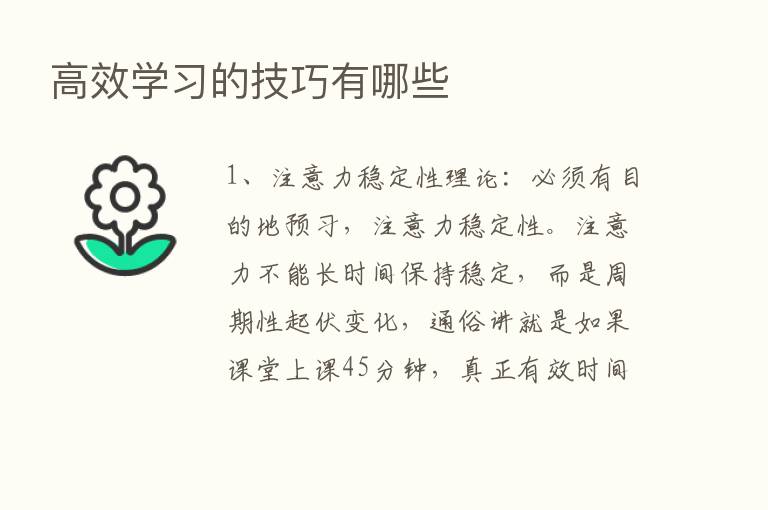 高效学习的技巧有哪些