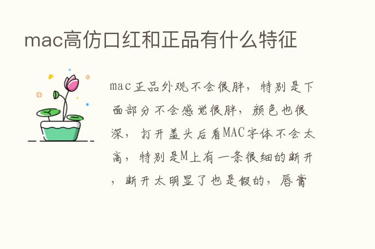 mac高仿口红和正品有什么特征