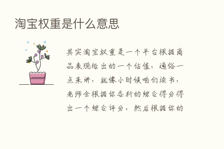 淘宝权重是什么意思