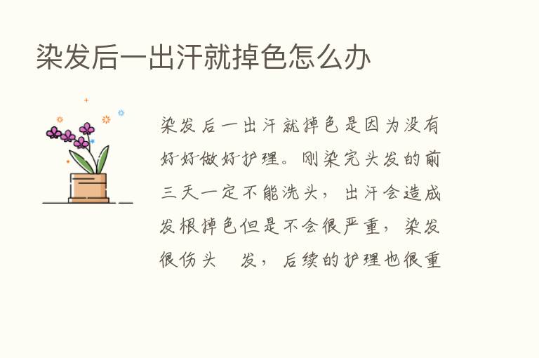 染发后一出汗就掉色怎么办