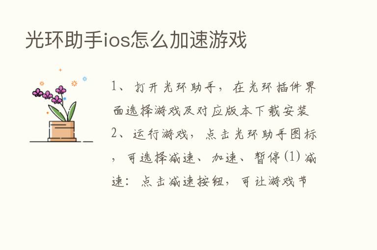 光环助手ios怎么加速游戏