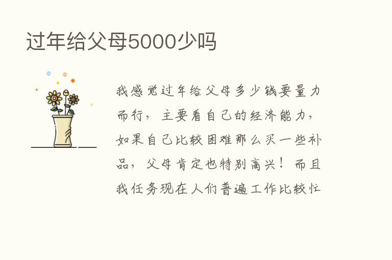 过年给父母5000少吗