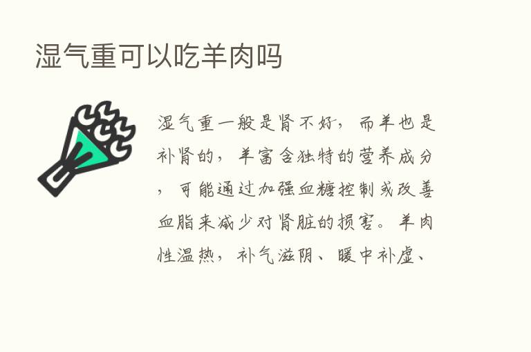 湿气重可以吃羊肉吗