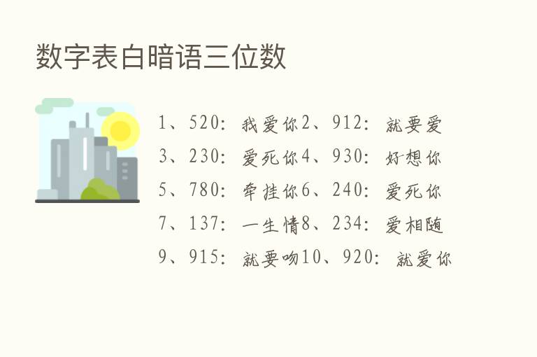 数字表白暗语三位数