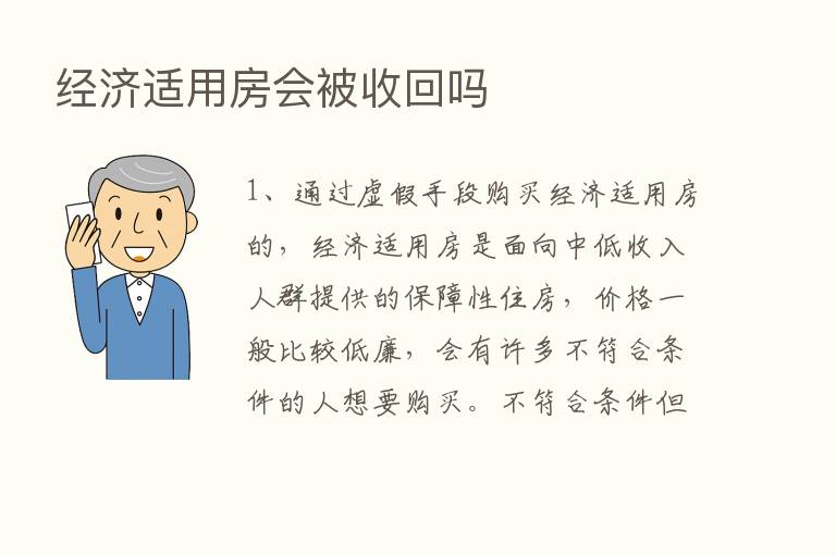 经济适用房会被收回吗