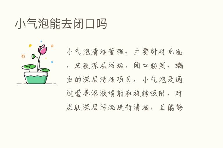 小气泡能去闭口吗