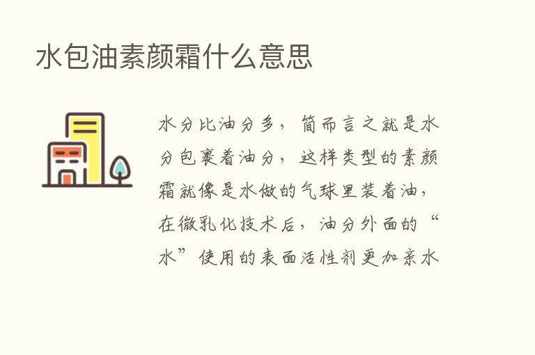 水包油素颜霜什么意思