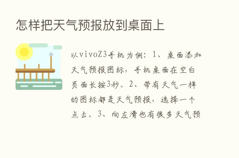 怎样把天气预报放到桌面上