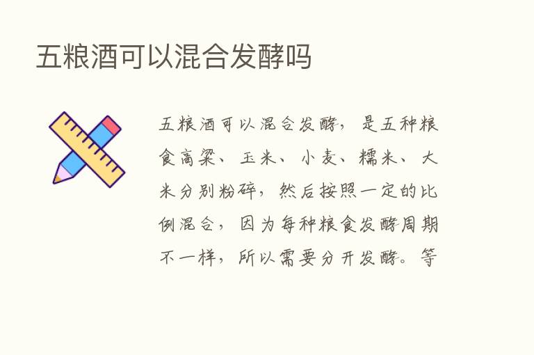 五粮酒可以混合发酵吗