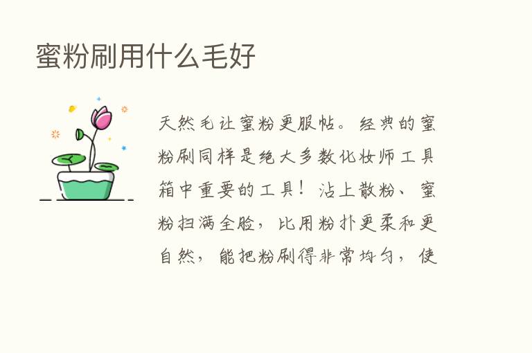 蜜粉刷用什么毛好