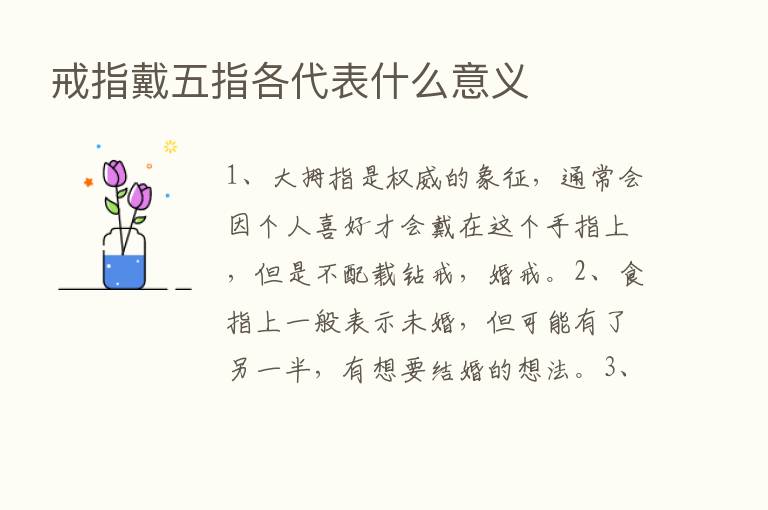 戒指戴五指各代表什么意义