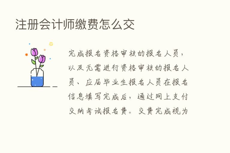 注册会计师缴费怎么交