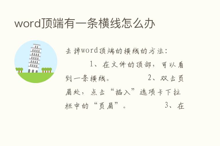 word顶端有一条横线怎么办