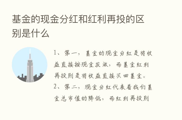 基金的现金分红和红利再投的区别是什么