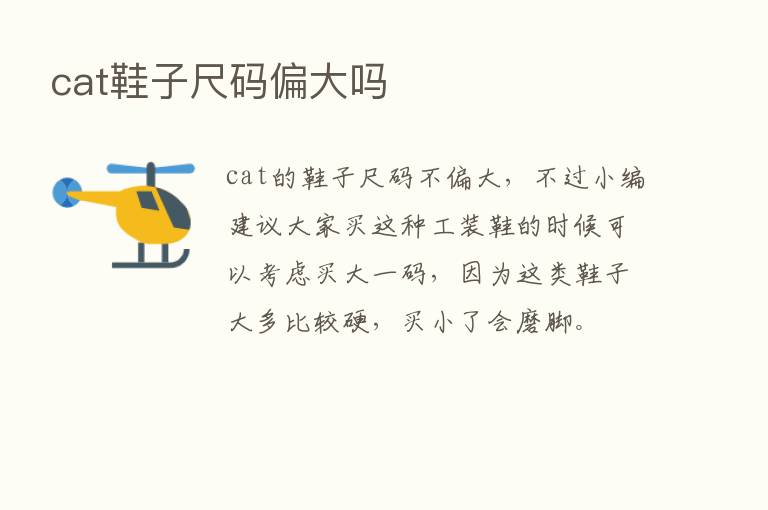 cat鞋子尺码偏大吗