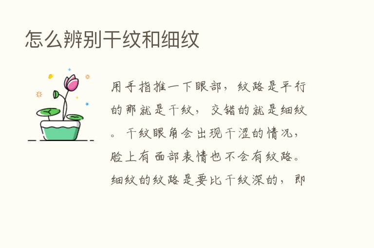 怎么辨别干纹和细纹