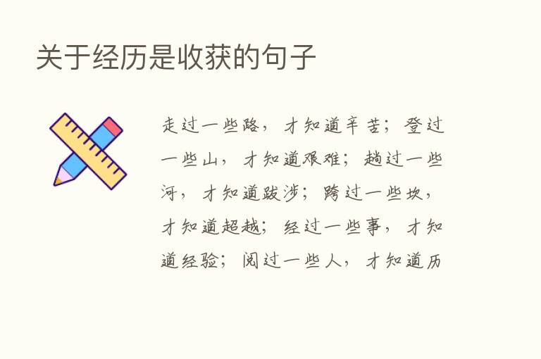 关于经历是收获的句子