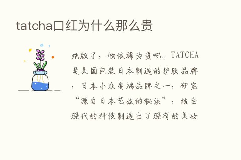 tatcha口红为什么那么贵