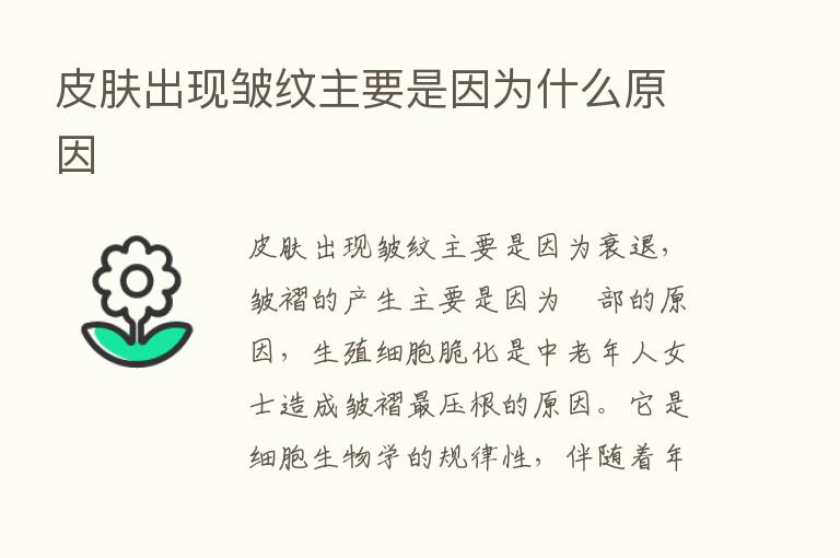 皮肤出现皱纹主要是因为什么原因