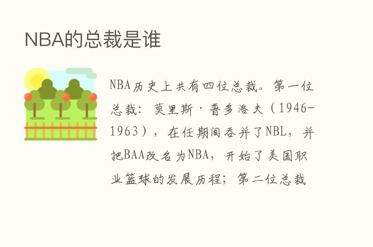 NBA的总裁是谁