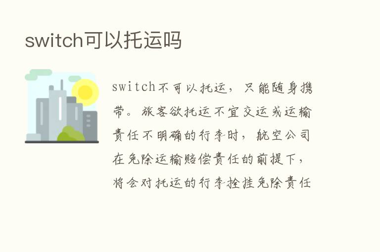 switch可以托运吗